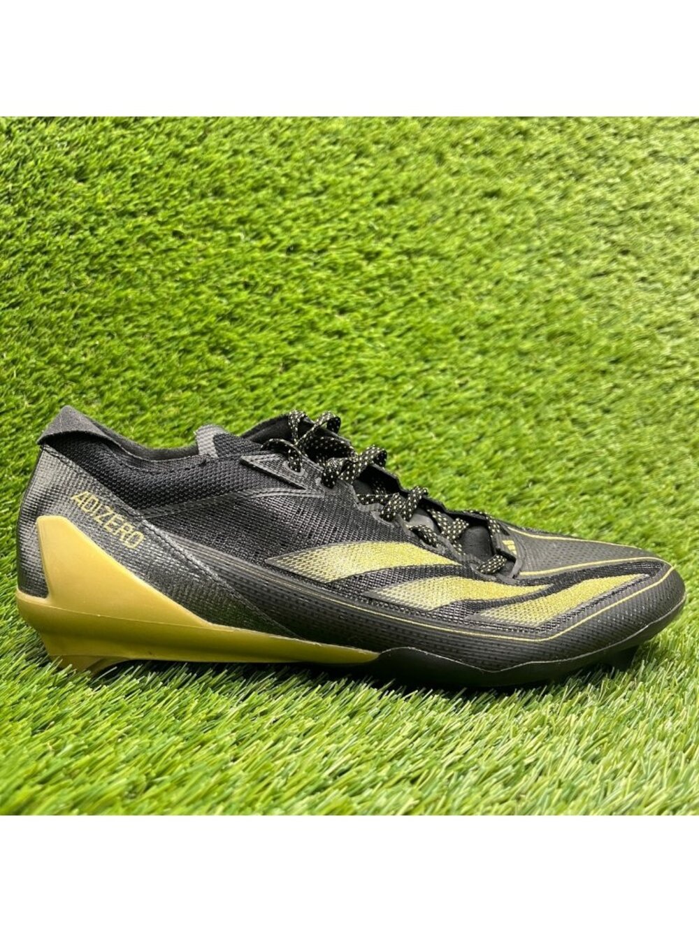 Adidas Adizero Electric Mens Size 9 Black Gold Running Outdoor Football Cleats
